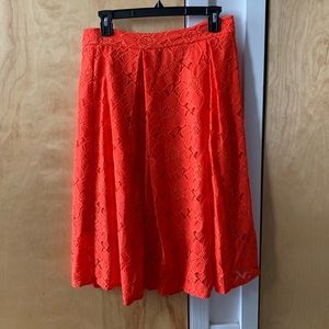 Cremieux Orange Floral Lace skirt. Knee length 🍊